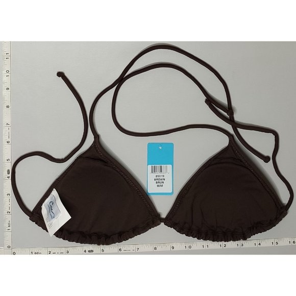 NWT California Waves Stringy Brown bikini Top - Picture 2 of 5